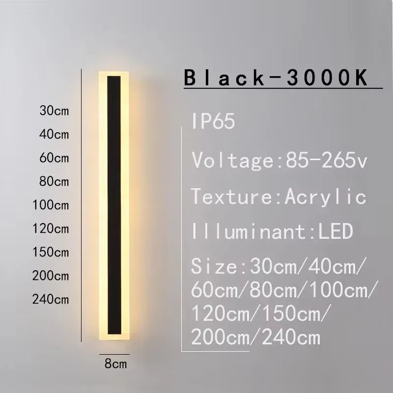 Black warm white / CN / 150cm Barre LED extérieure aluminium IP65