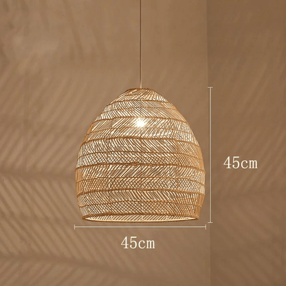 Beige 45cm Lustre rotin tressé