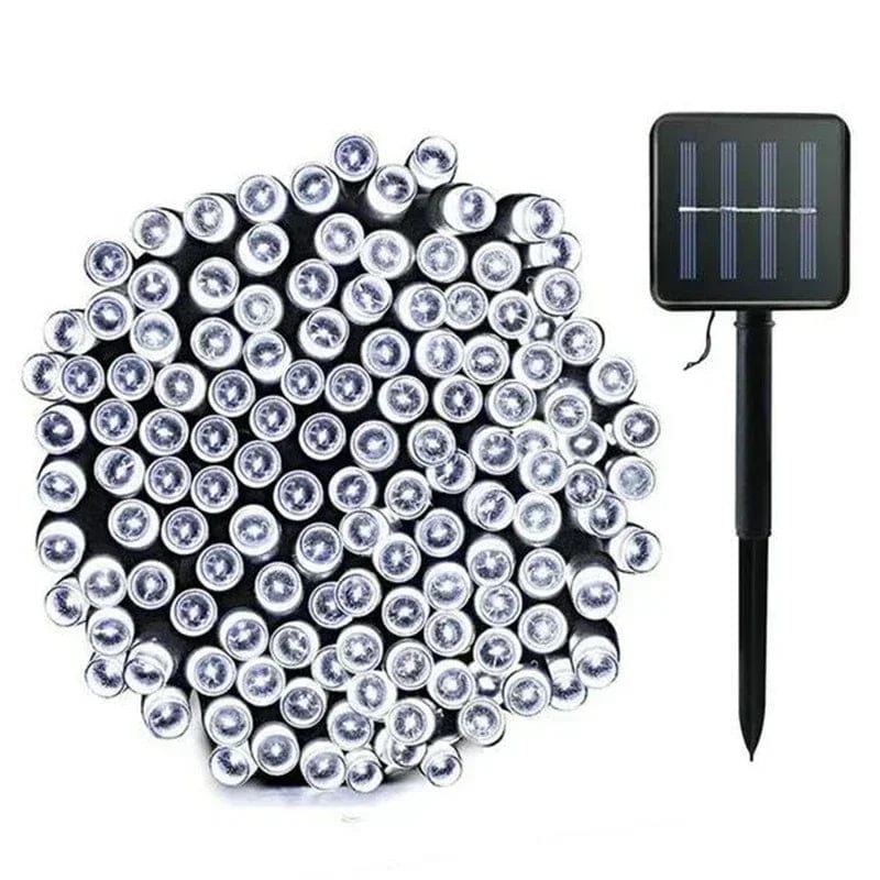 BLANC / 50LED(7M) Guirlandes solaires