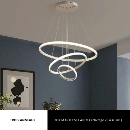 Blanc 80cm 60cm 40cm Lustre cercle