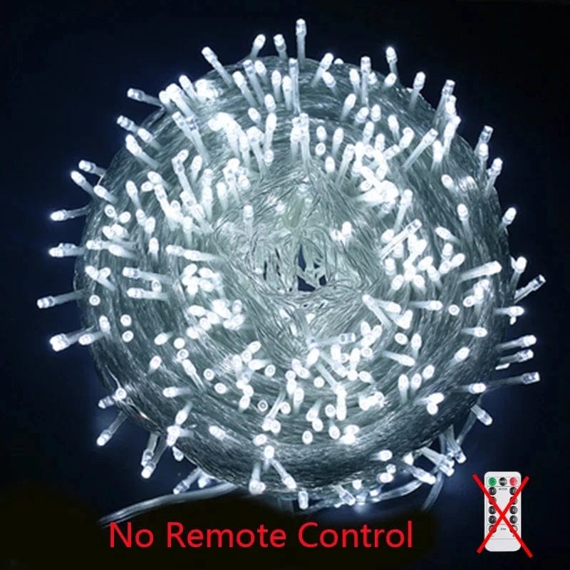 BLANC FROID PAS DE TÉLÉCOMMANDE / 10M 80 LED 220V PRISE Guirlande d'extérieur