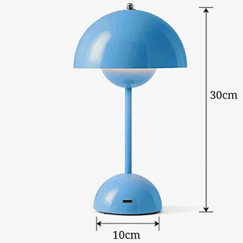 BLEU Lampe champignon sans fil