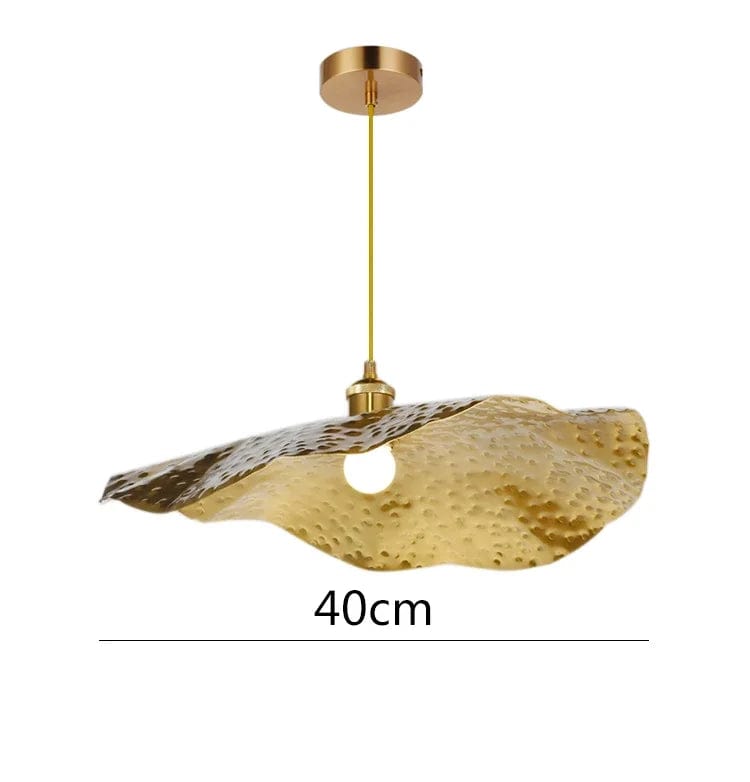 Dia 40cm Suspension feuille de lotus en laiton doré