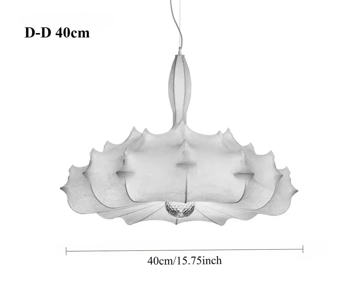 D-D40cm / Neutral light Grand lustre chandelier en tissu