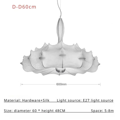 D-D60cm / Warm light Grand lustre chandelier en tissu