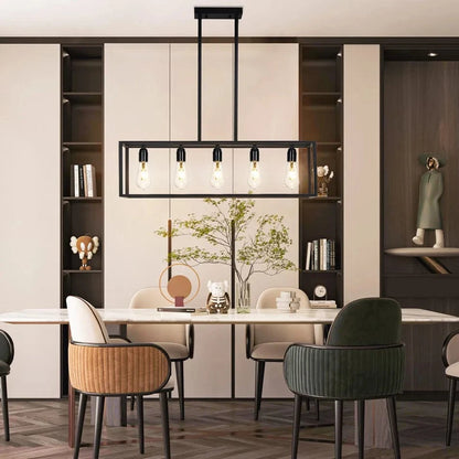 Grand lustre noir style industriel