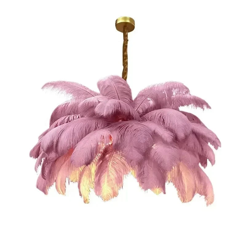 PURPLE / D100cm 39 feathers / Neutral light Grand Lustre Plumeau