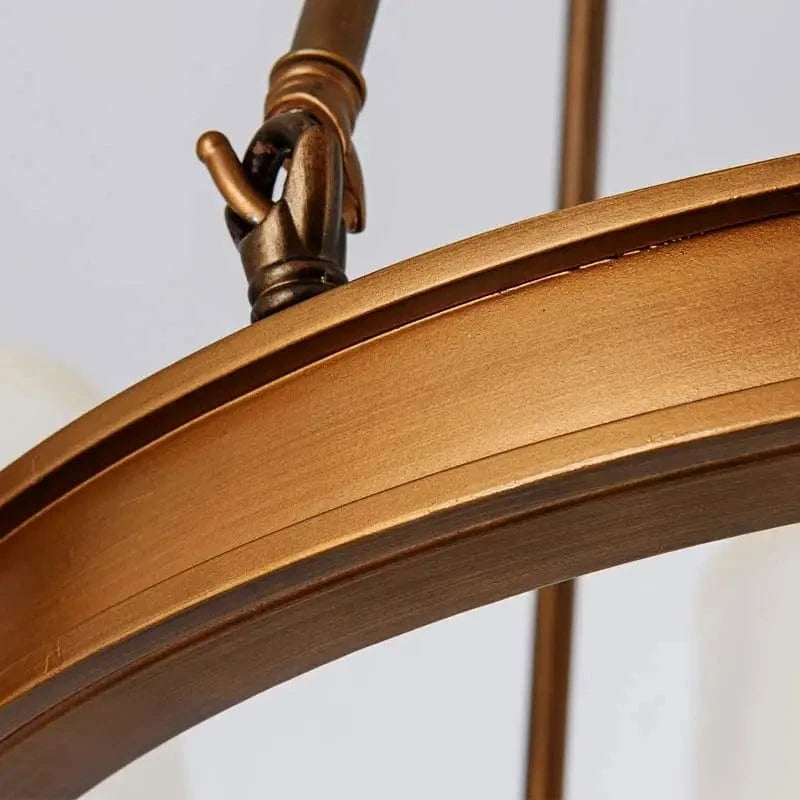 Grand lustre salon en fer forgé avec abat-jours