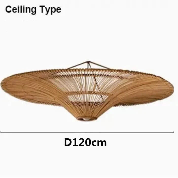 120cm Grand plafonnier rotin