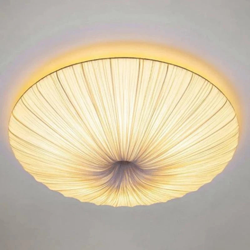 Ceiling Lamp / 120cm / Warm light Grande suspension plate en tissu plissé