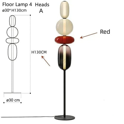 MODÈLE A 4 TÊTES Lampadaire en verre design