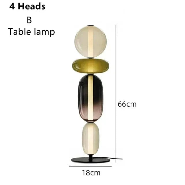 MODÈLE B 4 TÊTES Lampadaire en verre design
