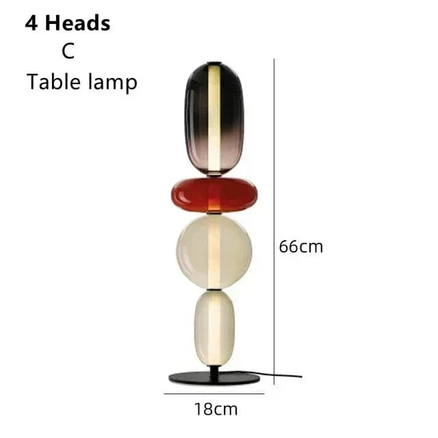 MODÈLE C 4 TÊTES Lampadaire en verre design