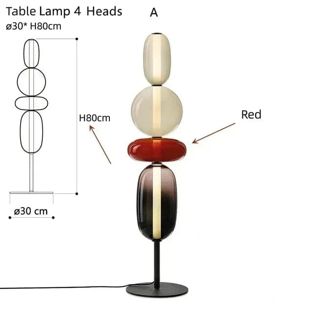 MODÈLE F 4 TÊTES Lampadaire en verre design