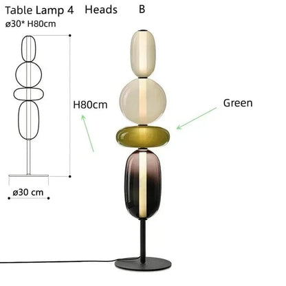 MODÈLE G 4 TÊTES Lampadaire en verre design