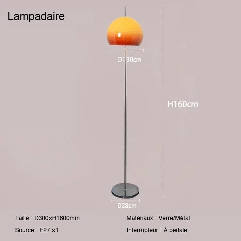 LUMIÈRE CHAUDE UNIQUEMENT Lampadaire orange vintage