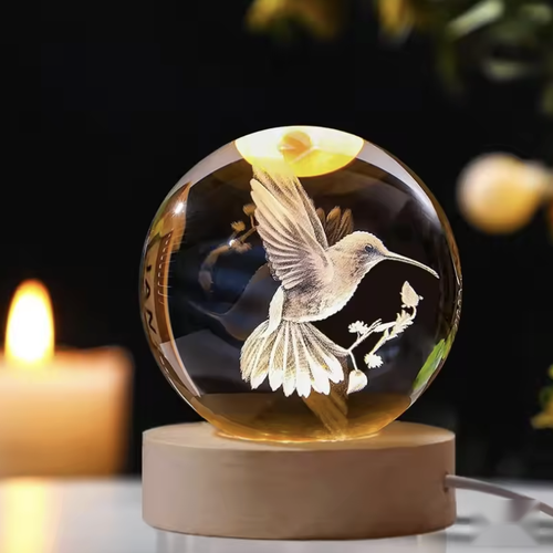 Lampe à poser boule colibri en gros plan Image
