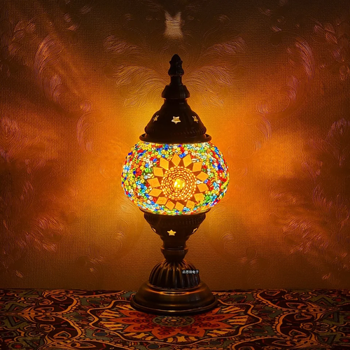Lampe à poser boule mosaïque turque
