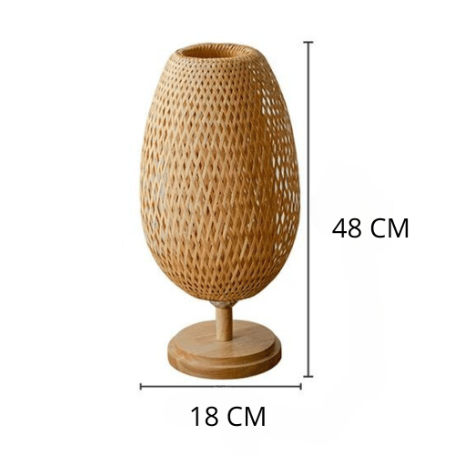 Lampe à poser en rotin