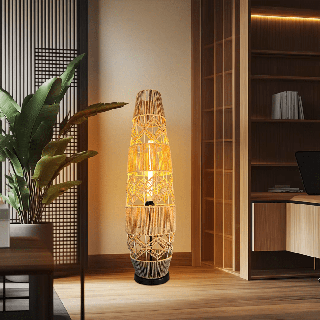 Lampe à poser osier