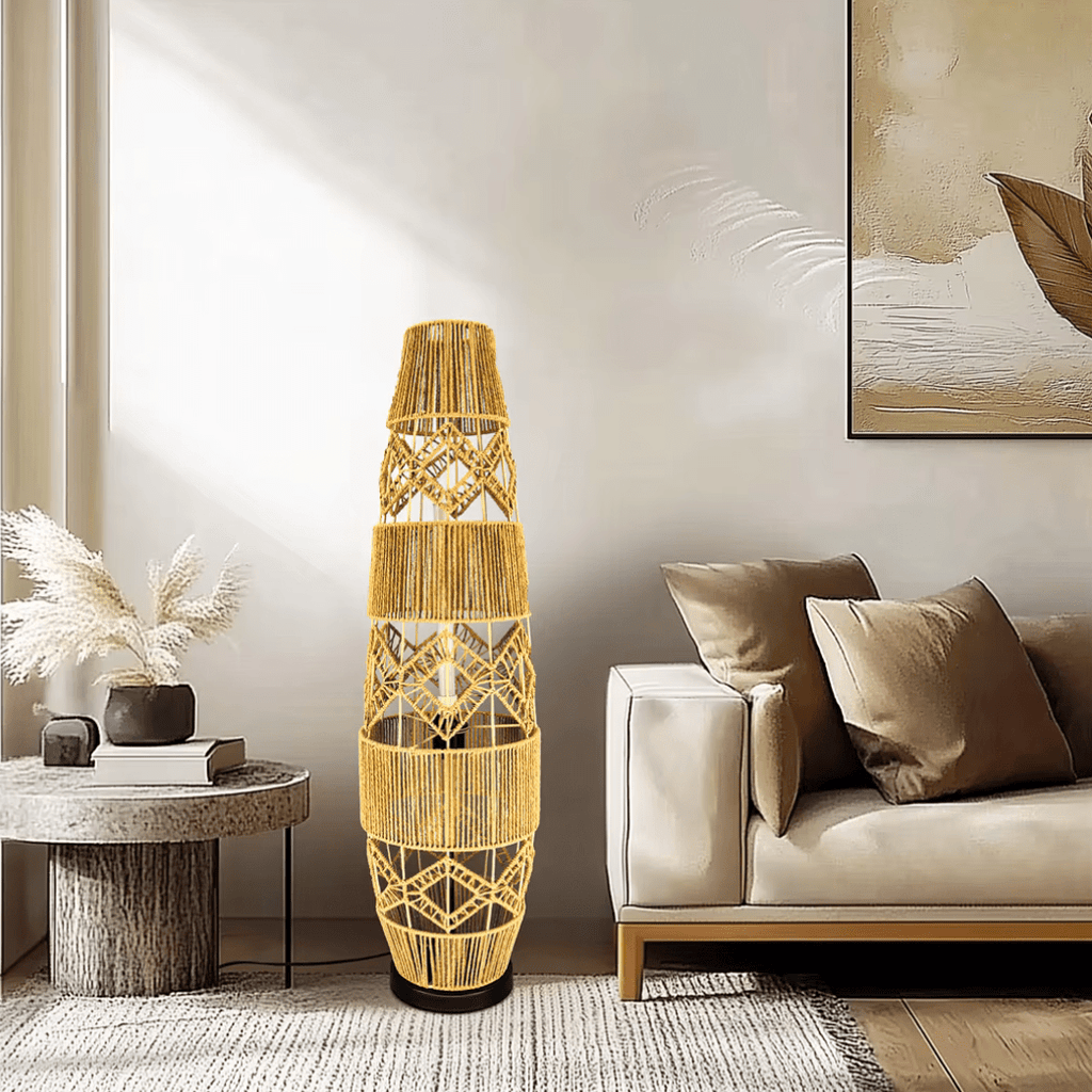 Lampe à poser osier