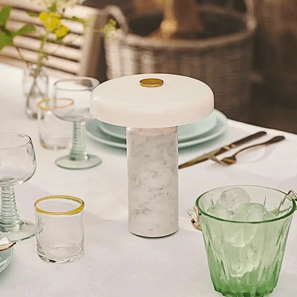 Lampe à poser pied marbre