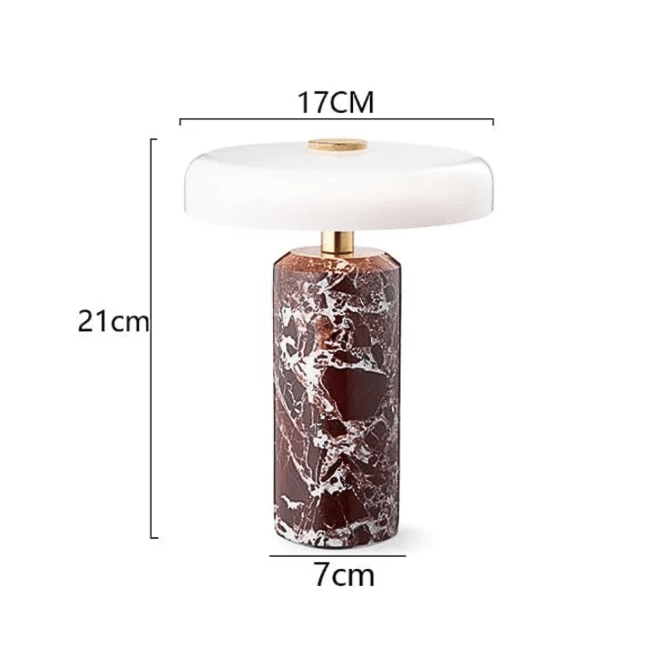 ROUGE / OUI Lampe à poser pied marbre
