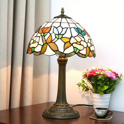 Morning glory table lamp lampe a poser style tiffany blanc