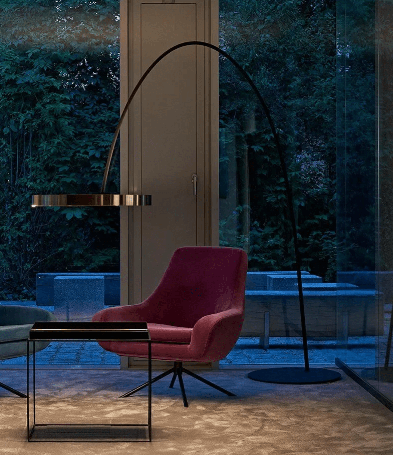 Lampe anneau sur pied