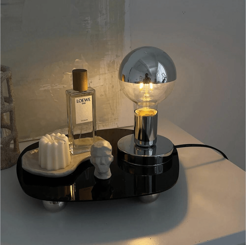 lampe de chevet argenté