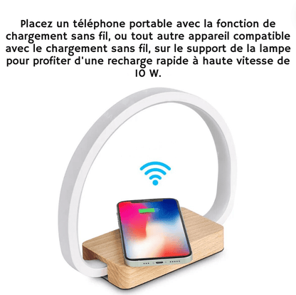 Lampe de chevet avec chargeur téléphone