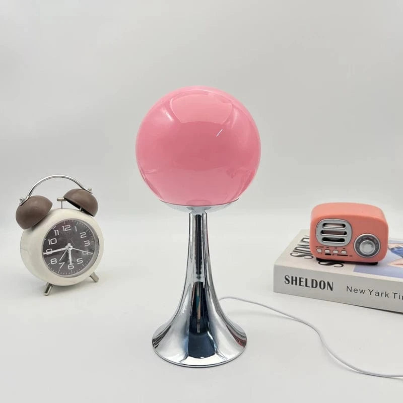 ROSE Lampe de chevet boule en verre