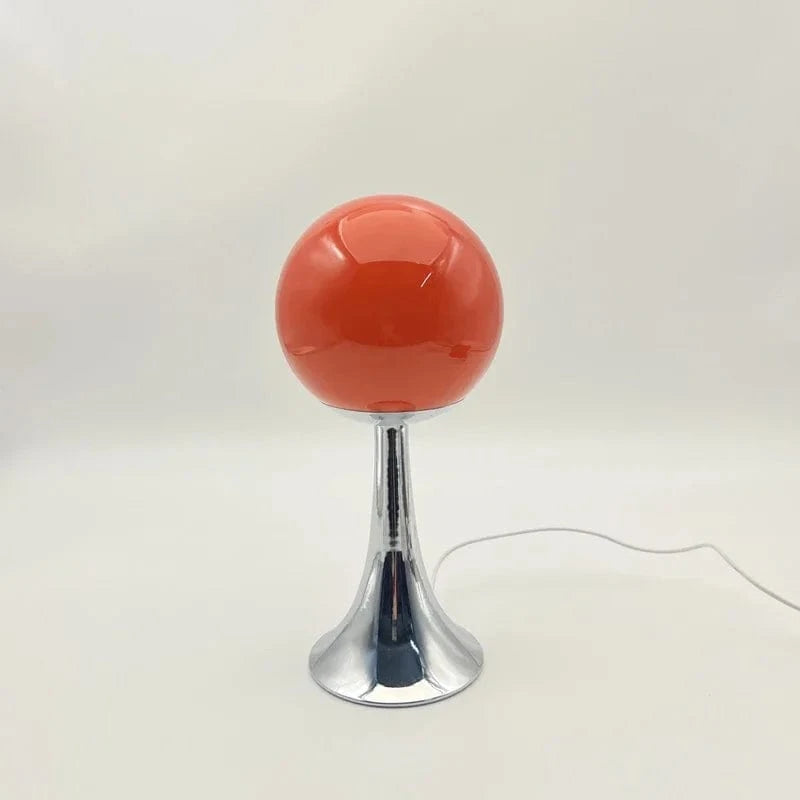 ROUGE Lampe de chevet boule en verre