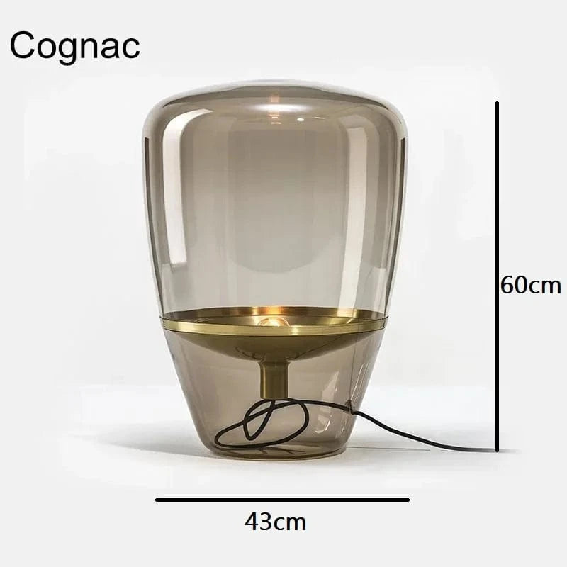 COGNAC LARGE / CHROME Lampe en verre design