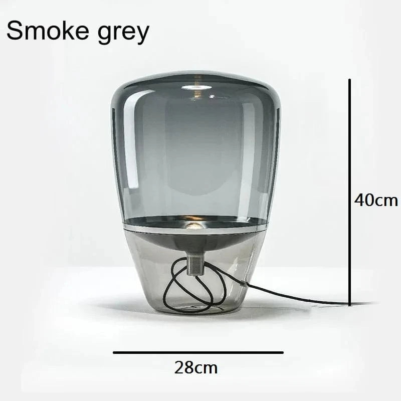 GRIS FUMÉ MEDIUM / CHROME Lampe en verre design