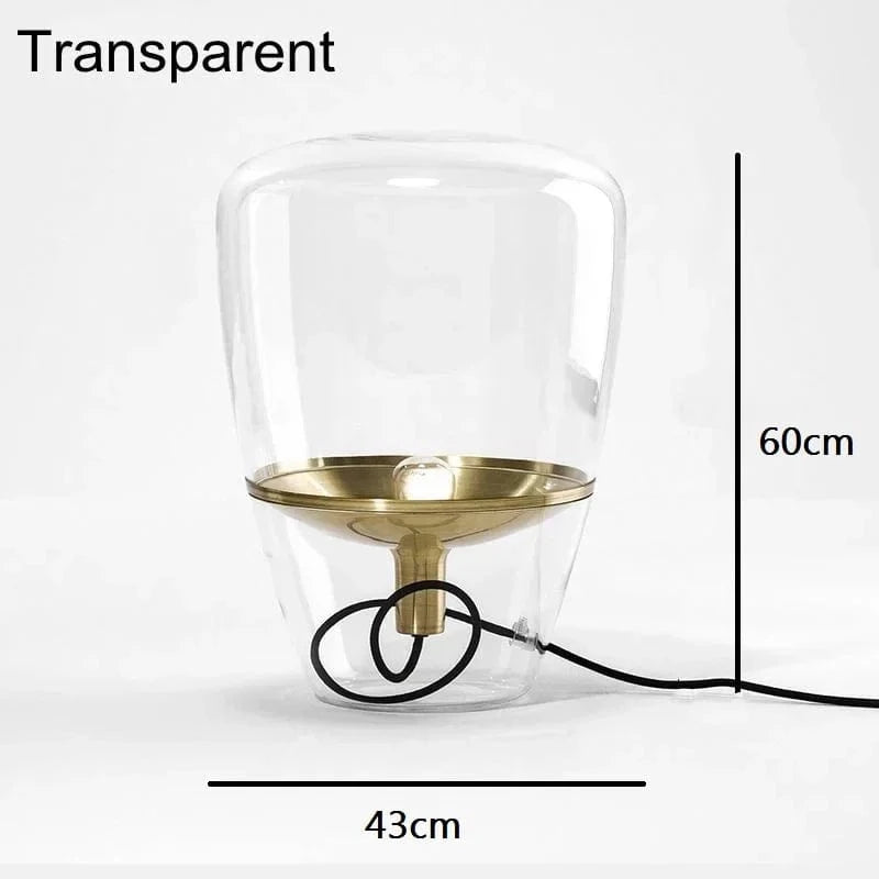 TRANSPARENT LARGE / DORÉ Lampe en verre design
