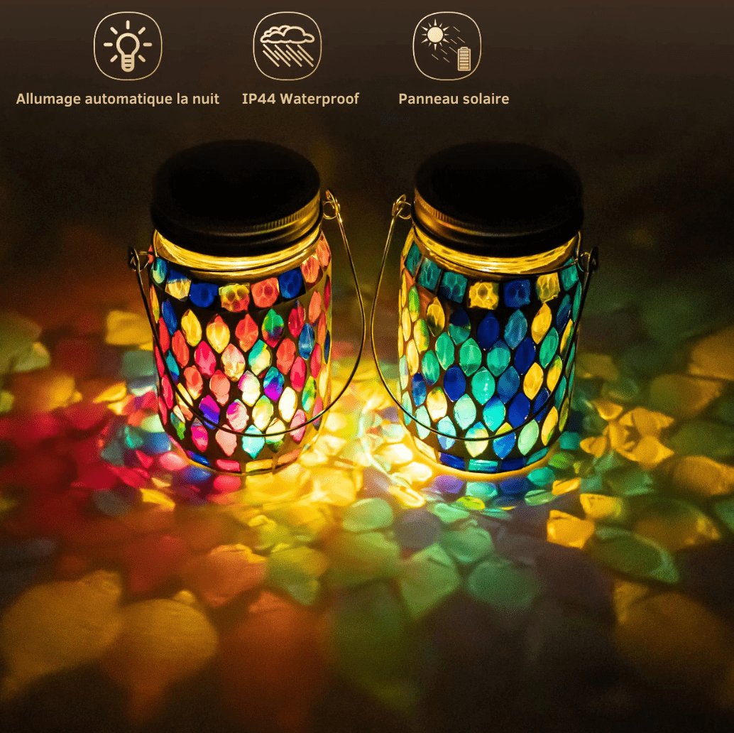lampe exterieur solaire a led en verre