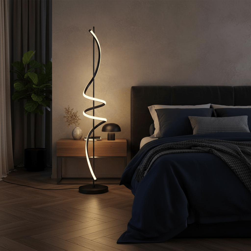 NOIR 140CM / TRICOLORE ( INTERRUPTEUR ) Lampe led sur pied avec variateur
