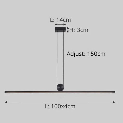 A 100cm / Brightness Dimmable Lampe LED Suspendue à Longue Bande