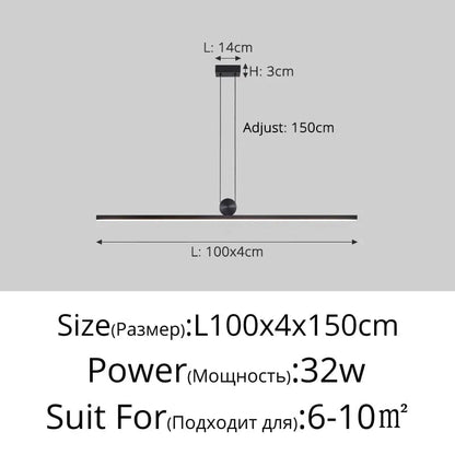A 100cm / Brightness Dimmable Lampe LED Suspendue à Longue Bande