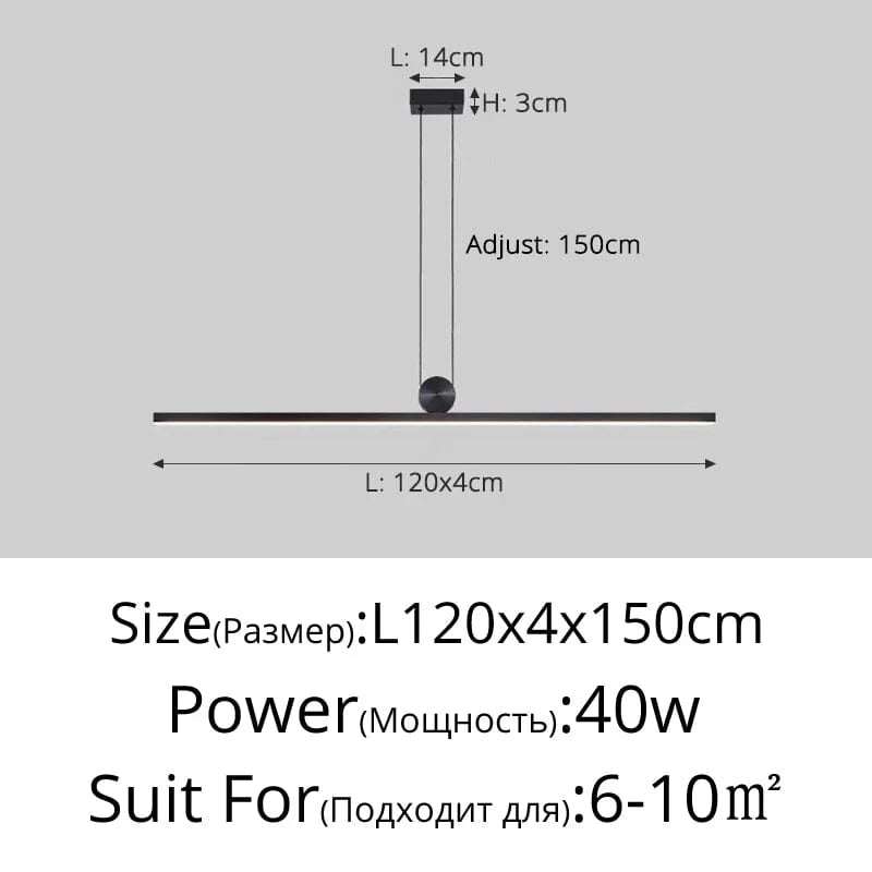 A 120cm / Brightness Dimmable Lampe LED Suspendue à Longue Bande