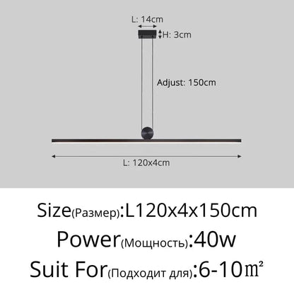 A 120cm / Brightness Dimmable Lampe LED Suspendue à Longue Bande