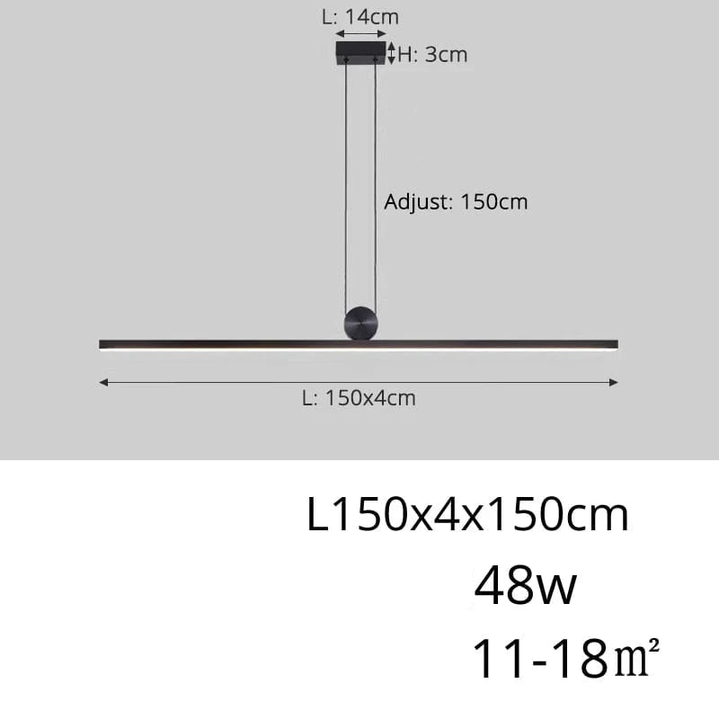 A 150cm / 3 Colors no remote Lampe LED Suspendue à Longue Bande