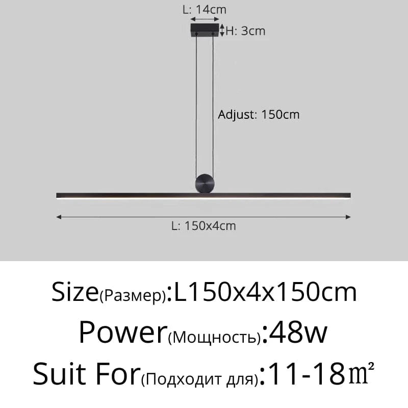 A 150cm / 3 Colors no remote Lampe LED Suspendue à Longue Bande