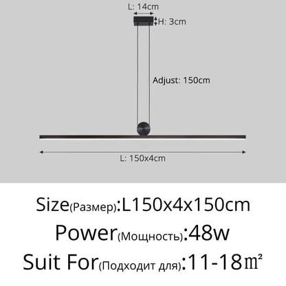 A 150cm / 3 Colors no remote Lampe LED Suspendue à Longue Bande