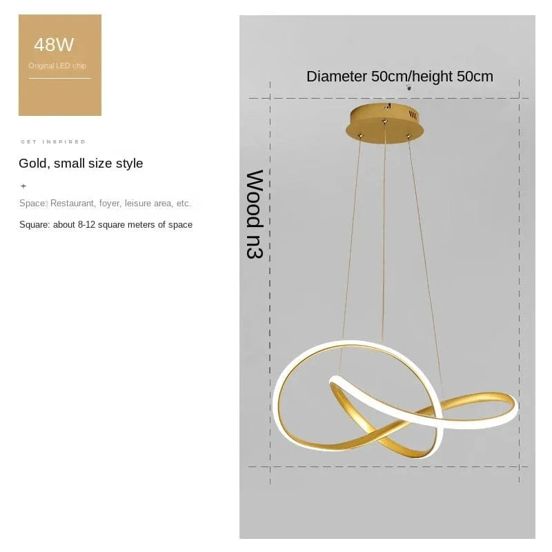 OR 50cm / TRICOLORE (CONTRÔLE INTERUPTEUR MURALE) Lampe led suspendue