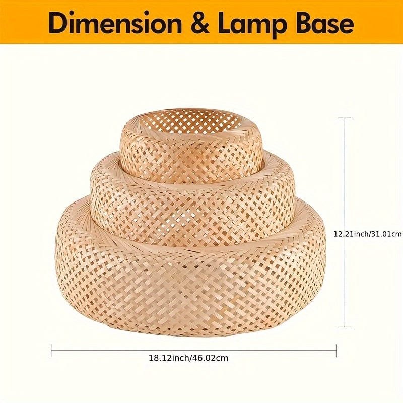 DIAMÈTRE 46 CM X HAUTEUR 12 CM Lampe rotin suspension