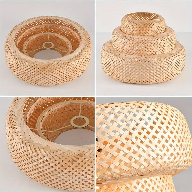 DIAMÈTRE 46 CM X HAUTEUR 12 CM Lampe rotin suspension