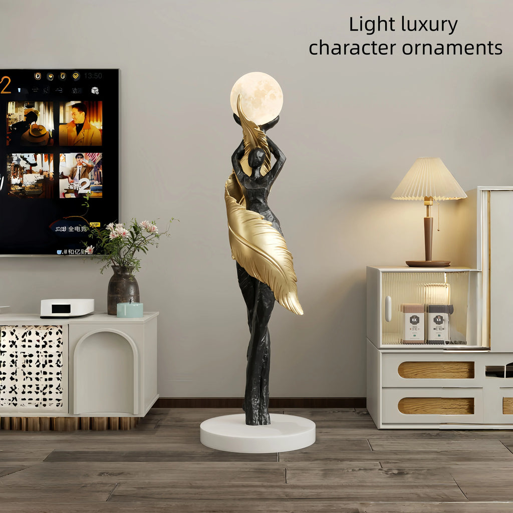 Lampe sculpture femme au clair de lune