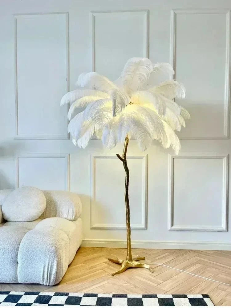 Lampe sur pied a plume